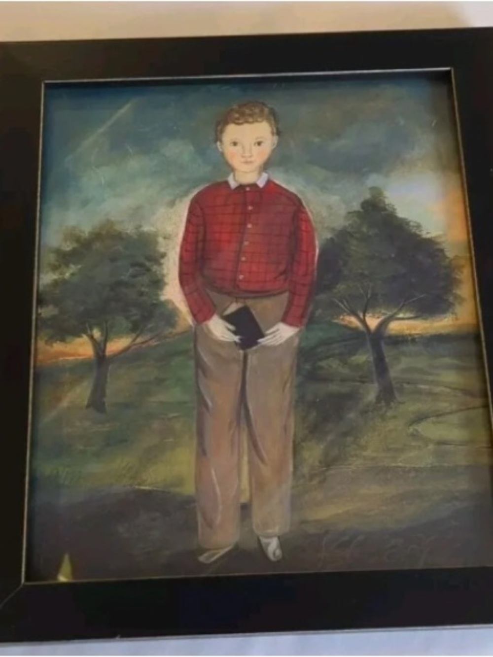 Artwork Signed Print by KOLENE SPICHER Folk Art Primitive Adorable & Framed